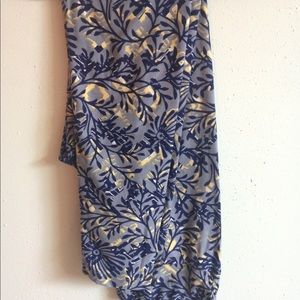 LuLaRoe One Size (OS) Leggings Blue Yellow Flowers